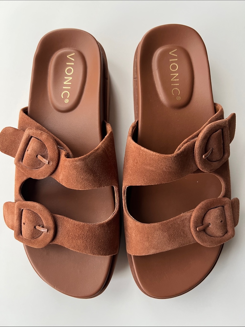 VIONIC Capitola Sandal Argan Oil Brown Suede